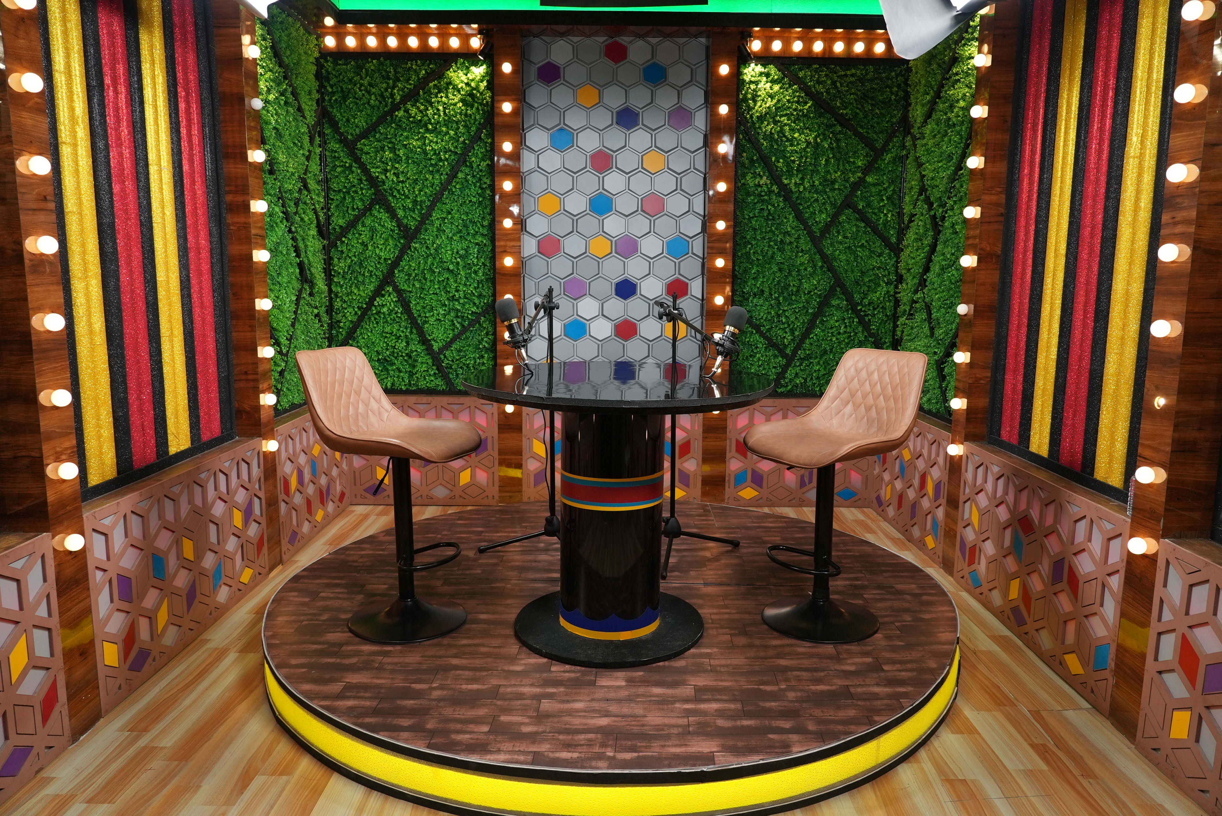 Green matte and interview setup in Hyderabad